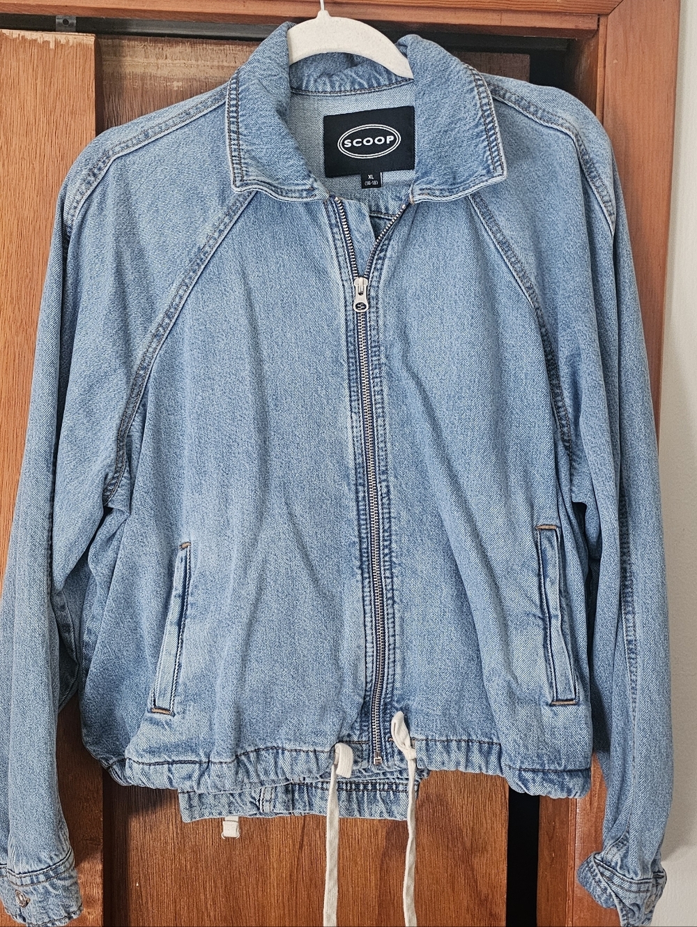 Scoop Light Wash Denim Zip Jacket And Pant Set.